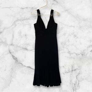 Badgley Mischka Women’s Mermaid Fit Stone Detailed Black Dress Size 2